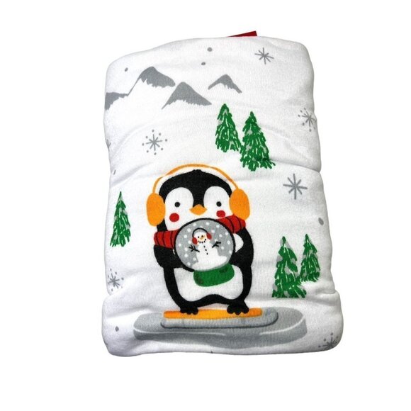 Cuddl Duds Womens Gray Snow Penguin Long Sleeve Pajama 2 Pc Set Plus Sz XXL New - Picture 3 of 11